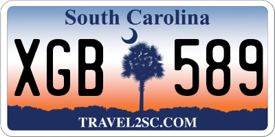 SC license plate XGB589