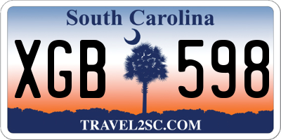SC license plate XGB598
