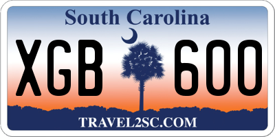 SC license plate XGB600