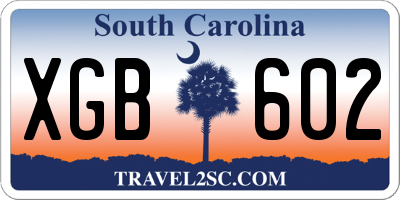 SC license plate XGB602