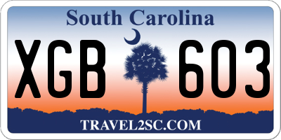 SC license plate XGB603