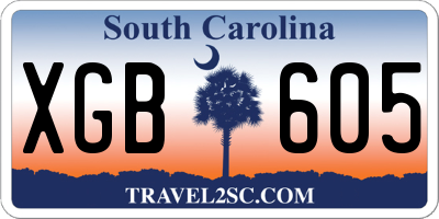 SC license plate XGB605