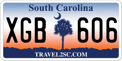 SC license plate XGB606