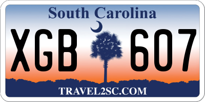 SC license plate XGB607