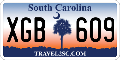 SC license plate XGB609