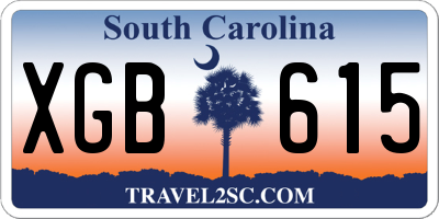 SC license plate XGB615
