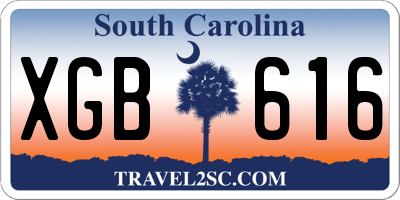 SC license plate XGB616