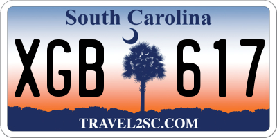 SC license plate XGB617