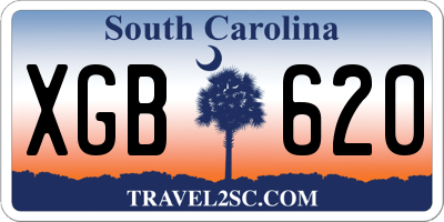 SC license plate XGB620
