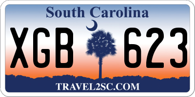 SC license plate XGB623