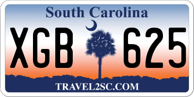 SC license plate XGB625