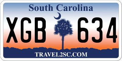 SC license plate XGB634