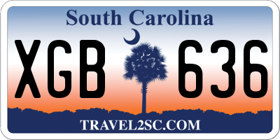 SC license plate XGB636