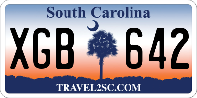 SC license plate XGB642