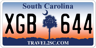 SC license plate XGB644