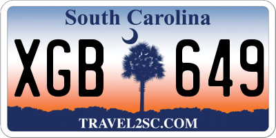 SC license plate XGB649