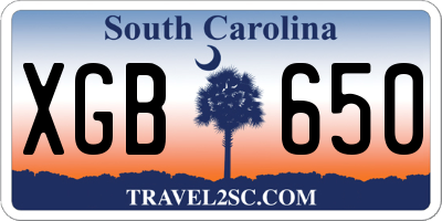 SC license plate XGB650