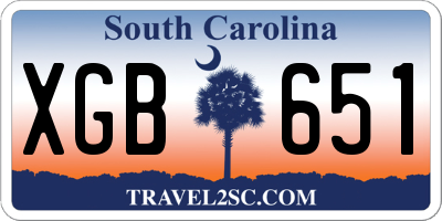 SC license plate XGB651