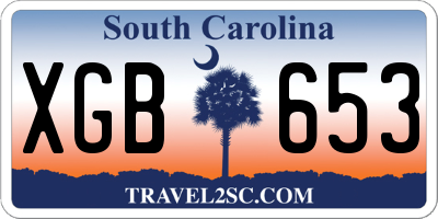 SC license plate XGB653