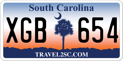 SC license plate XGB654