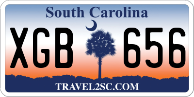 SC license plate XGB656