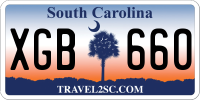 SC license plate XGB660