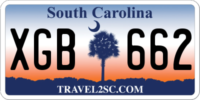 SC license plate XGB662