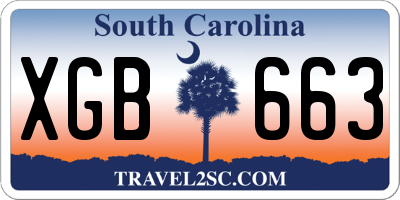 SC license plate XGB663