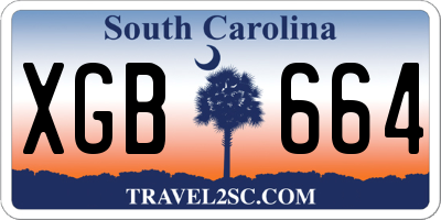 SC license plate XGB664