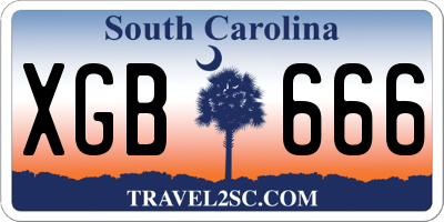 SC license plate XGB666