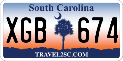SC license plate XGB674