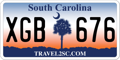 SC license plate XGB676