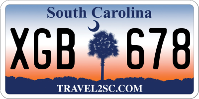 SC license plate XGB678