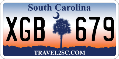 SC license plate XGB679