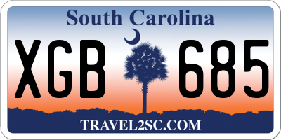SC license plate XGB685