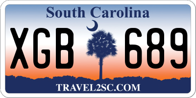 SC license plate XGB689