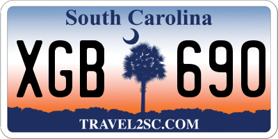 SC license plate XGB690