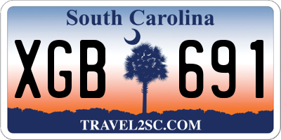 SC license plate XGB691