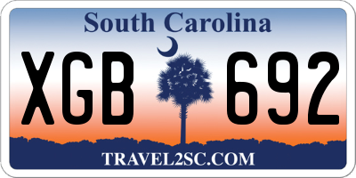 SC license plate XGB692