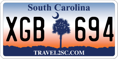 SC license plate XGB694