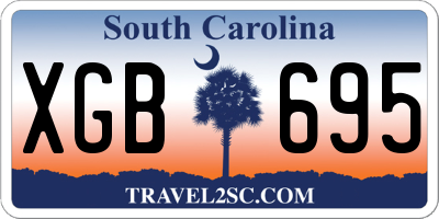 SC license plate XGB695