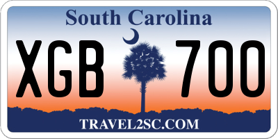 SC license plate XGB700