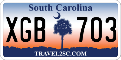 SC license plate XGB703
