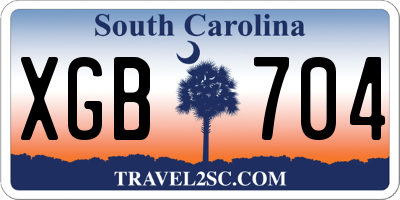 SC license plate XGB704