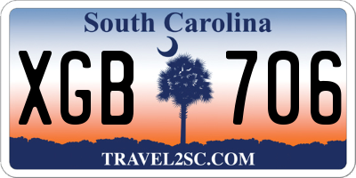 SC license plate XGB706