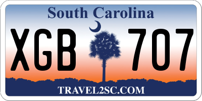 SC license plate XGB707