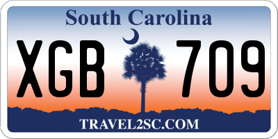 SC license plate XGB709