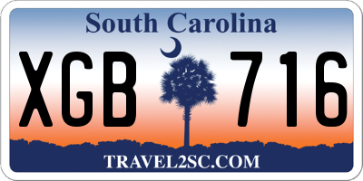 SC license plate XGB716