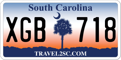 SC license plate XGB718