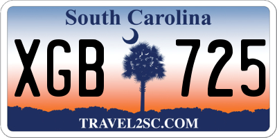 SC license plate XGB725